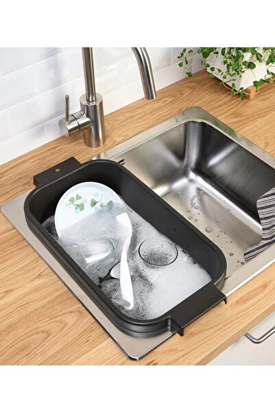 IKEA مصفاة حوض بمقبض بلاستيكي مقاس 48 × 24 × 17.5 سم من ايكيا، مصفاة عميقة با...