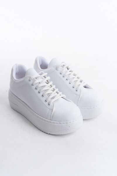 buğrahayalin Pantofi sport albi cu talpă înaltă de damă – pantofi casual la modă și confortabili, talpă ortopedică
