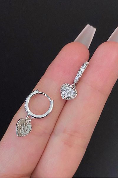 Blisse Piercing Women Heart Figured Stone Tragus Helix Cartilage Steel Ring Piercing