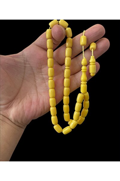 Trikala Koleksiyonluk Eski malzeme Alman Ateş kehribar tesbih 11x7.5mm