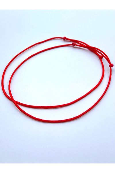 Concept HuBuTU Set of 2 Minimal Red Rope Summer Anklets