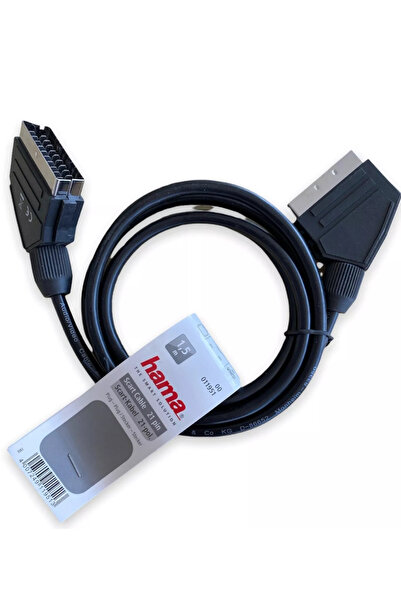 Hama 1.5M Scart to Scart Cable skart kablo All 21 Pins Connected TV Video DVD kablosu
