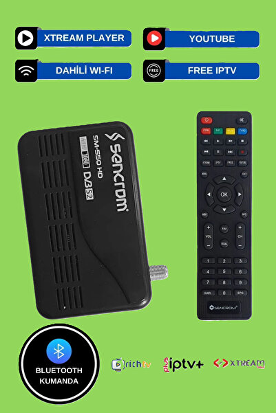 sencrom Hd Uydualıcı Wifi Dahil Canaklı Canaksız Sınırsız Tv Paketi Uydu Alıcısı Bluetooth Kumandalı