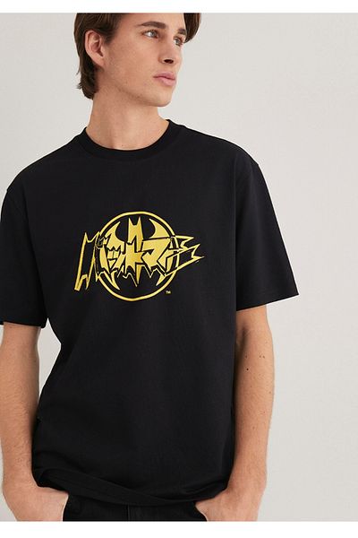 Mavi batman printed casual loose fit ανδρικό μπλουζάκι