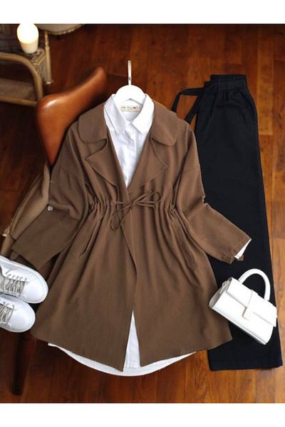 TCN Şahi̇n Waist Lace Oversize Cap Jacket 3167