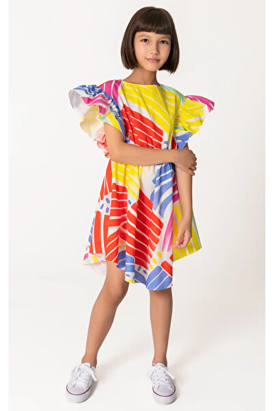 SheShe 04-12 Years Old Girl Multicolor Graphic Dress - Multicolor