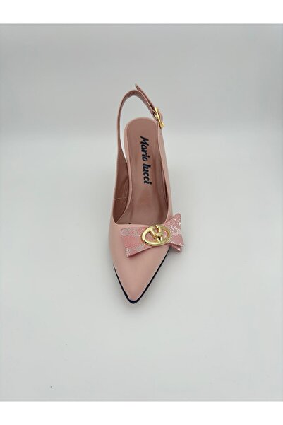 Mariolucci Kadın Topuklu Ayakkabı Pudra Deri
