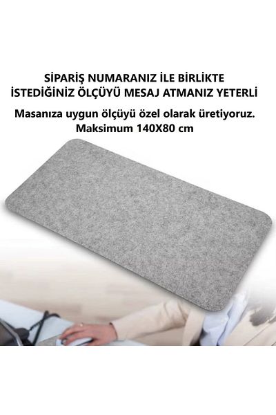 Next Craft Подложка за мишка, протектор за бюро, светло сив цвят, размер по поръчка, голяма филцова геймърска подложка 3 мм