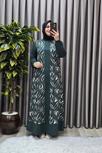 Elmas Tesettür Γυναικεία Ρούχα Μασρούχας Μεγάλου Μεγέθους Φόρεμα Γιλέκο