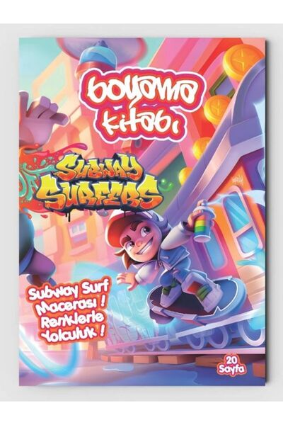 ZNC Subway Surfers Temalı Çocuklar Için Boyama Kitabı (20 TAM SAYFA RESİMLİ B...