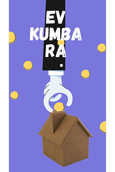 Eymen Hobi Ahşap Kumbara Boyanabilir Ahşap Hobi Ürünleri Ev Kumbara Çocuk Hed...