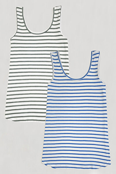 EFFE 2 Pieces A-Line Cotton Thick Strap Athlete T-Shirt