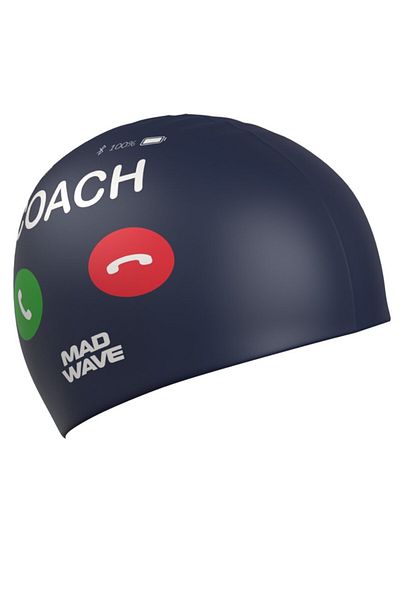 Mad Wave Silicone Swimming Cap Adult Coach, One Size, Na