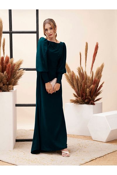 Mish By Styli Maxi Dress with puff sleeves