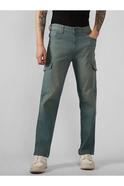 Dennis Lingo By Styli Light Wash Relaxed Fit Cargo Jeans
