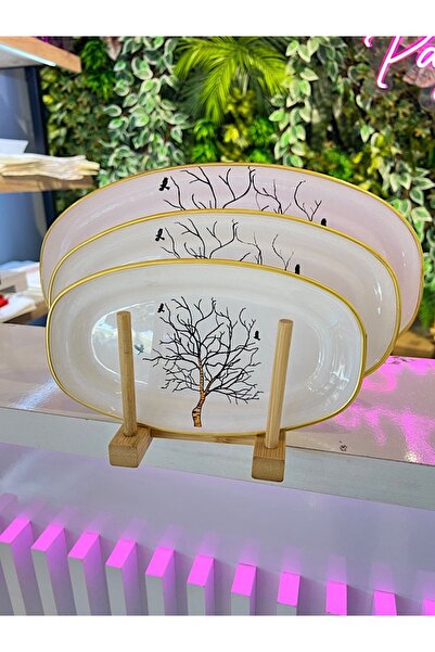 PONCİKPAZAR 3 Lü  Sunum Kayık Tabak