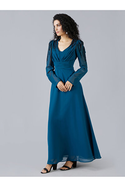 Mish By Styli Maxi dress with long  sleeves