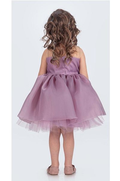 Mnk Baby&Kids Rochie de seara pentru fete Carolin Roba cu accesorii florale la glezna M00724 LILA