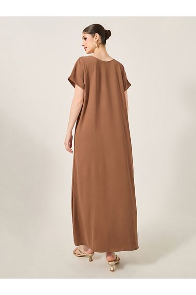 Styli Solid Round Neck Abaya Inner Dress
