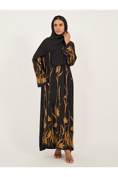Styli All-Over Printed Collared A-Line Jalabiya