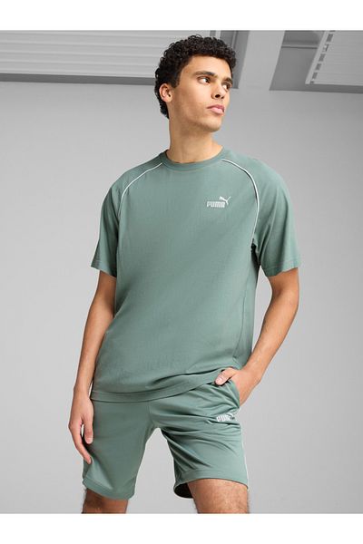 Puma Reglan Sleeve Logo Print Round Neck T-Shirt