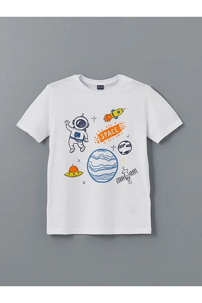 LC Waikiki Lcw Eco White Bicycle Collar Boys T-Shirt and Shorts