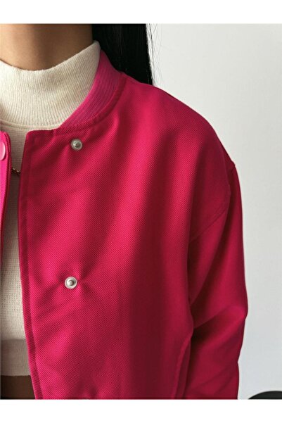 TUA MODA Tua Moda Bomber Coat Cyrus Fabric - Fuchsia