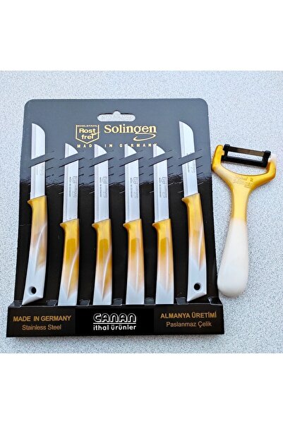 Solingen 7 Parça Bıçak Seti >> 6 Meyve/sebze Bıçağı + 1 Dik Soyacak - %100 Orijinal Alman Malı