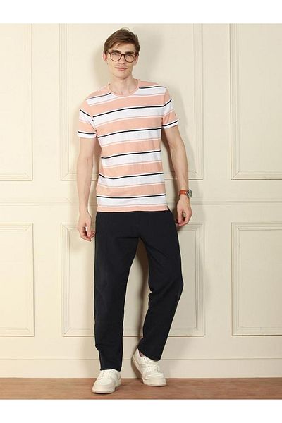 Dennis Lingo By Styli Striped Short Sleeves T-Shirt