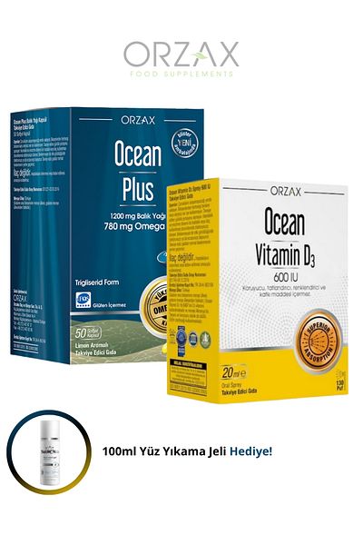 Ocean Omega 3 Plus 50 Softgel - Vitamin D3 600Iu 20ml Drops (Omega 3 and Vitamin D3 Combination)