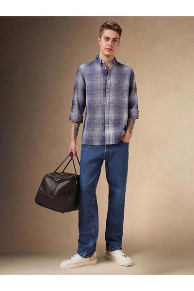 Dennis Lingo By Styli Checked Button Down Long Sleeves Shirt