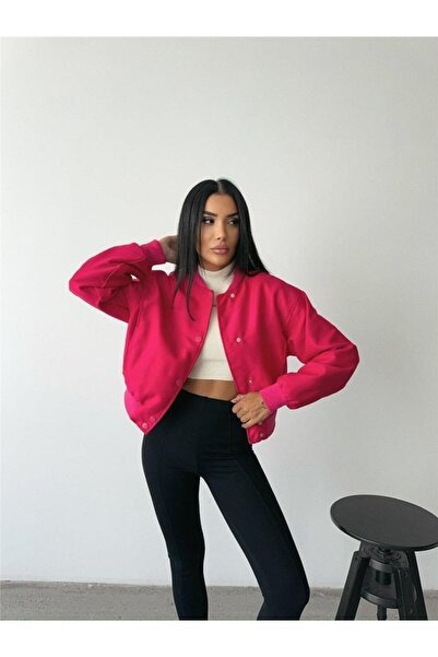 TUA MODA Tua Moda Bomber Coat Cyrus Fabric - Fuchsia