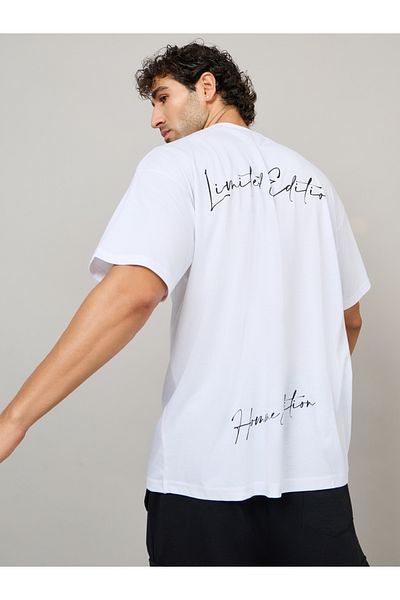 Styli Back Slogan Print Oversized T-Shirt