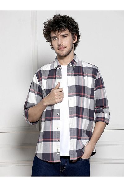Dennis Lingo By Styli Checked Long Sleeves Casual Shirt