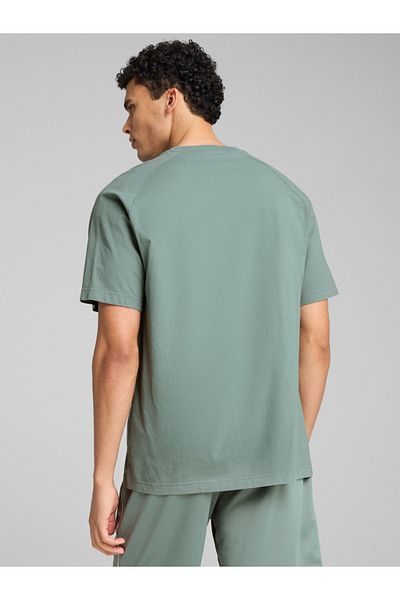 Puma Reglan Sleeve Logo Print Round Neck T-Shirt