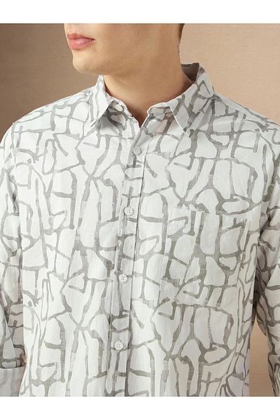 Dennis Lingo By Styli Abstract Print Button-Down Shirt