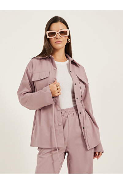 Styli Solid Pocket Detail Shirt and Joggers Co-Ords