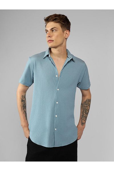 Dennis Lingo By Styli Button-Down Collar Plain Casual Shirt
