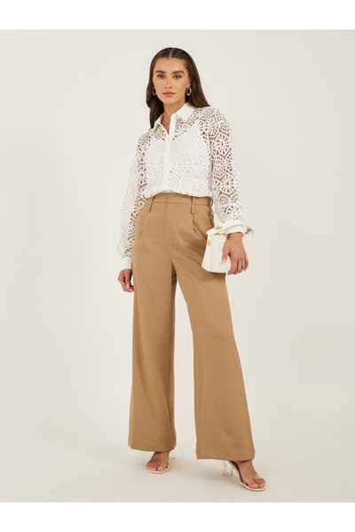 Styli Crochet Long Sleeve Oversized Shirt