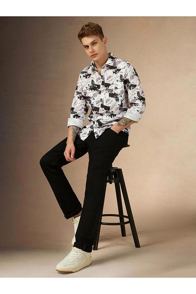 Dennis Lingo By Styli Printed Long Sleeves Casual Shirt
