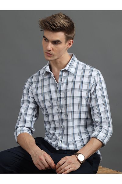 Bushirt By Styli Checked Spread Collar Regular Fit Shirt