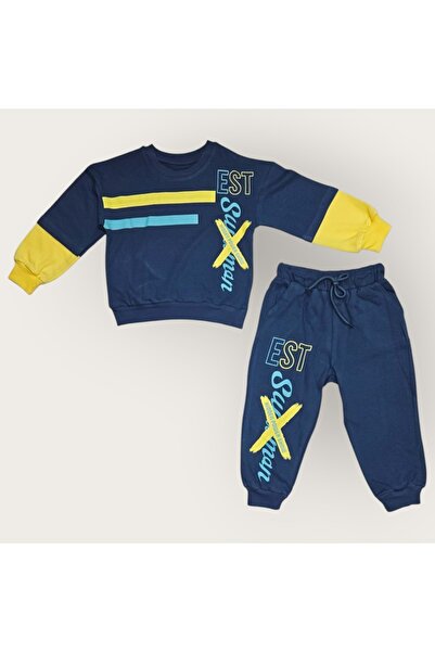 Mnk Baby&Kids بدلة رياضية للأولاد - MNK3113، أزرق داكن، مطبوعة