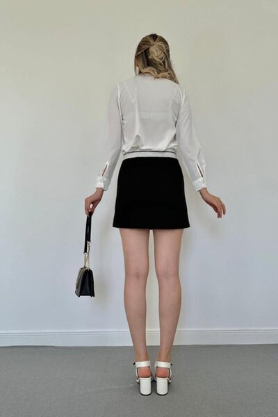 JANES Сірий блискучий міні-спідниця