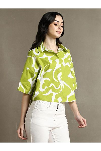 Dennis Lingo By Styli Abstract Printed Cotton Oversized Casual Shirt