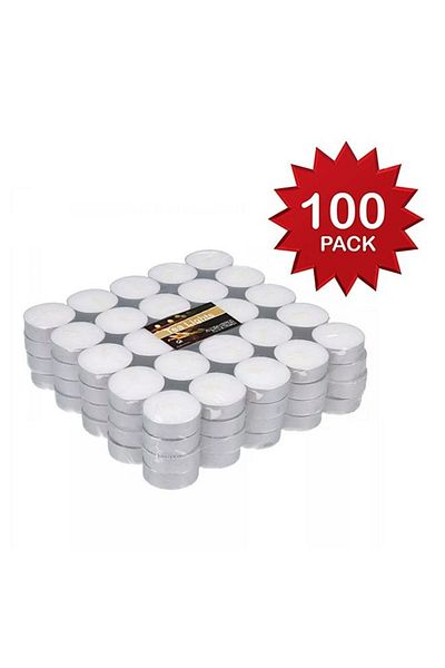 Generic 100-Piece White/Silver 38mm Candle Set