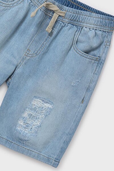 MAYORAL Boy's 10-14 Years Old Elastic Waist Denim Shorts 6210 Denim Blue