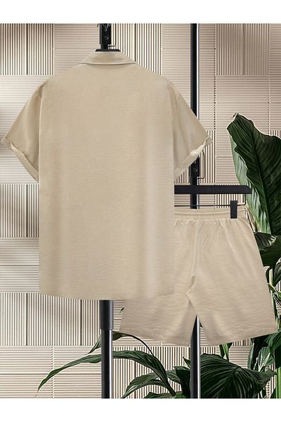 Take Two By Styli Solid Short Sleeve Shirt and Shorts Co-Ords