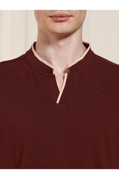 Dennis Lingo By Styli Mandarin Collar Short Sleeve T-Shirt