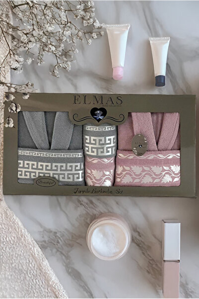 Elmas Home Collection طقم جاكار دايموند طقم روب حمام مكون من 6 قطع |   رداء ا...