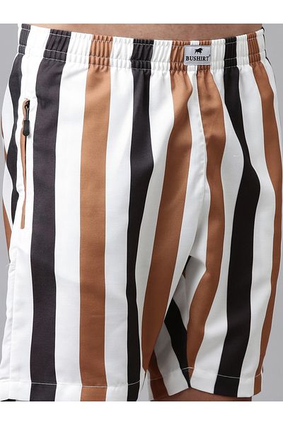 Bushirt By Styli Striped Regular Fit Shirt and Shorts Co-Ords
